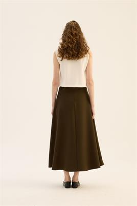 Kabarık Puf Etek Koyu Haki