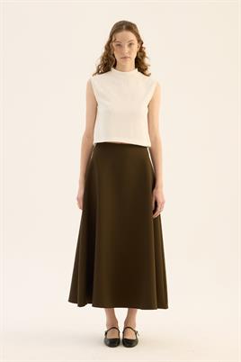 Kabarık Puf Etek Koyu Haki