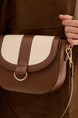 Kanvas Kapaklı Çanta Taba