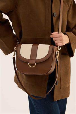 Kanvas Kapaklı Çanta Taba