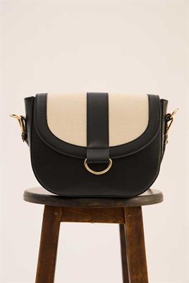 Kanvas Kapaklı Çanta Siyah