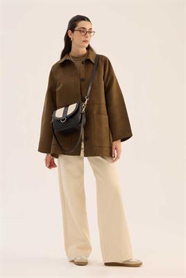 Kanvas Kapaklı Çanta Siyah