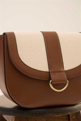 Kanvas Kapaklı Çanta Taba