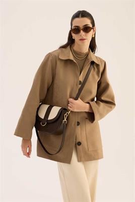 Kanvas Kapaklı Çanta Acı kahve