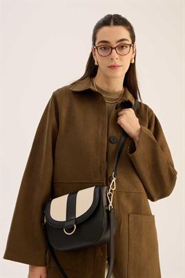 Kanvas Kapaklı Çanta Siyah