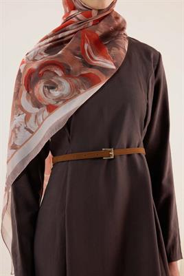 Kare Tokalı İnce Kemer Taba