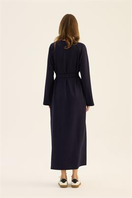 Kemerli Sweatshirt Elbise Lacivert