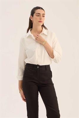 Kesik Paça Jean Siyah