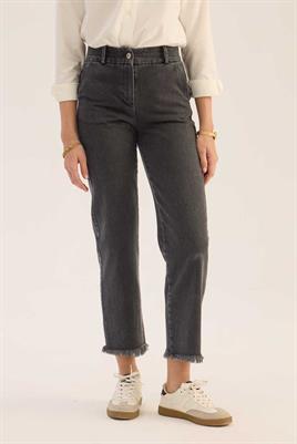 Kesik Paça Jean Açık gri