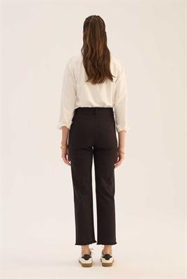 Kesik Paça Jean Siyah