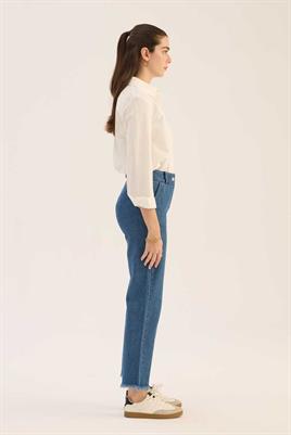 Kesik Paça Jean Açık mavi