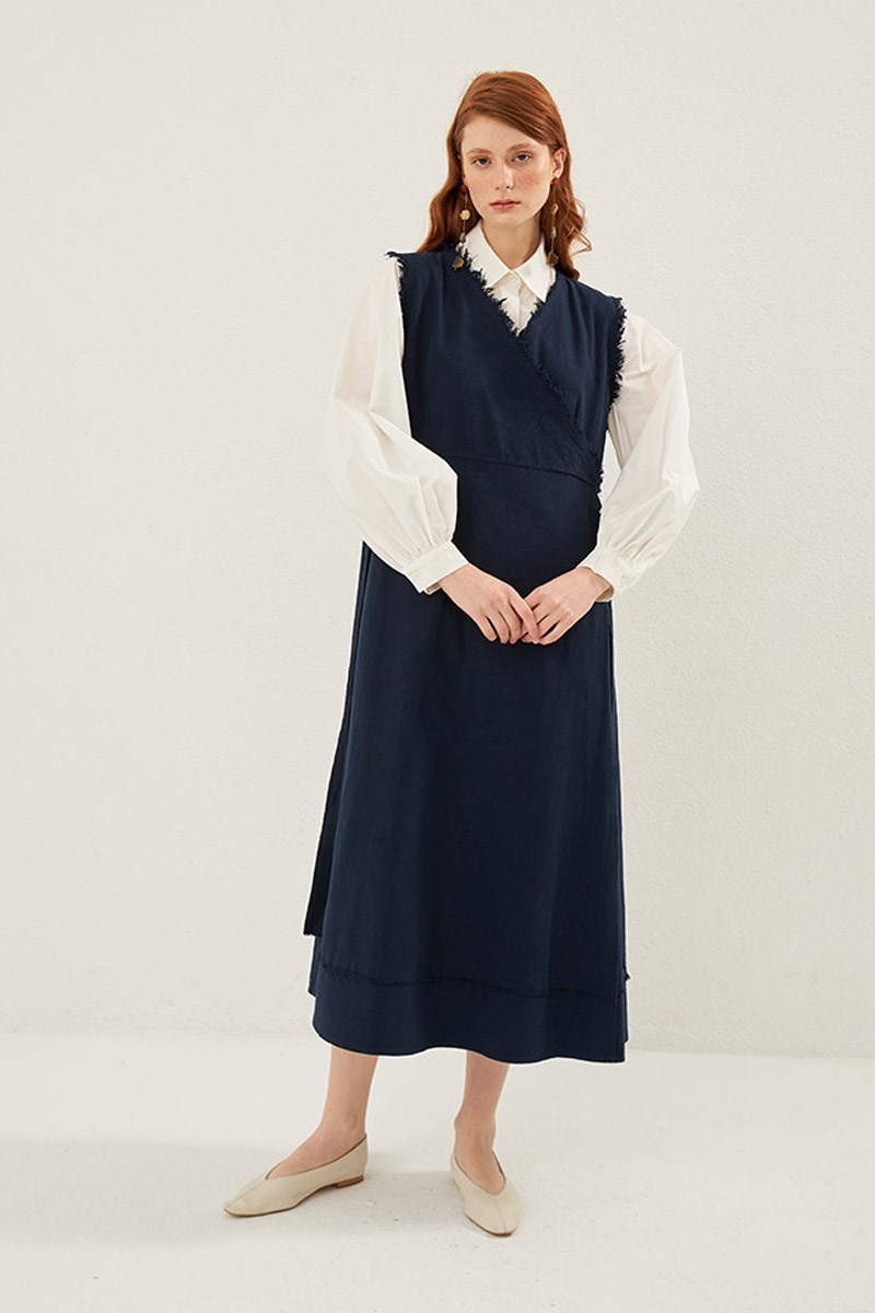 Keten dokulu jile Lacivert