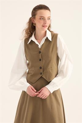 Keten Klasik Yelek Haki