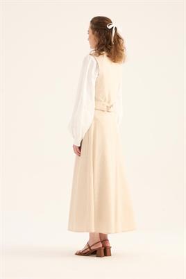 Keten Kloş Etek Naturel