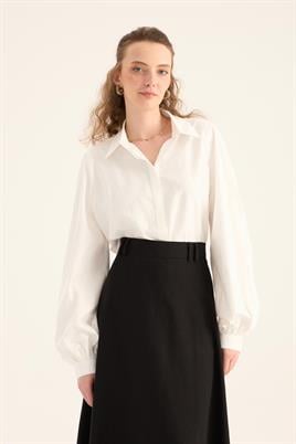 Keten Kloş Etek Siyah