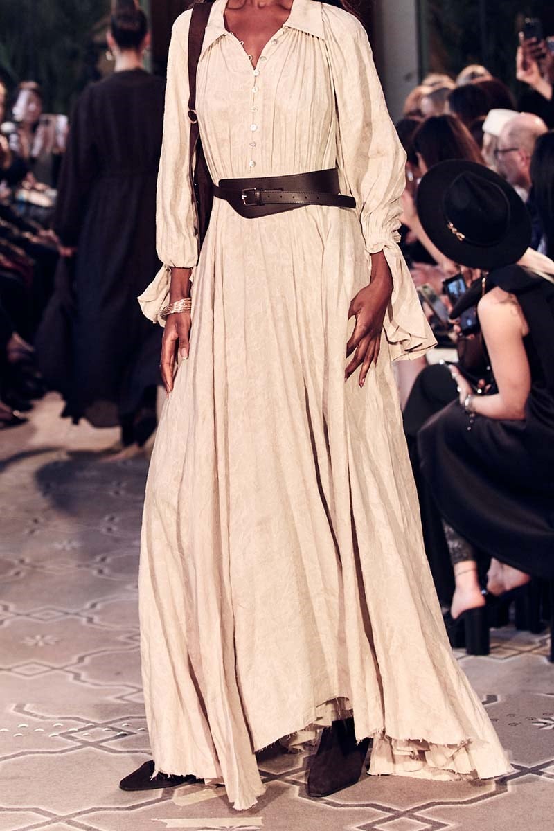 Keten Paris Elbise Çiçek Desenli