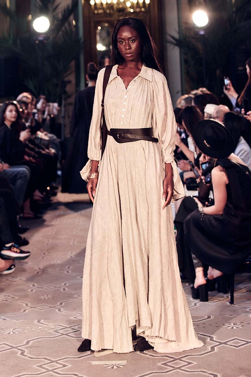 Keten Paris Elbise Çiçek Desenli