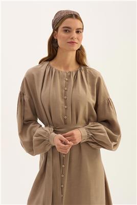 Keten Tensel Elbise Vizon