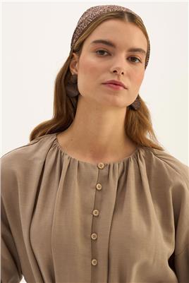 Keten Tensel Elbise Vizon