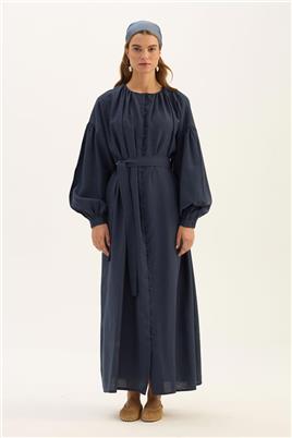 Keten Tensel Elbise Lacivert