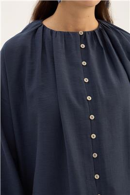 Keten Tensel Gömlek Lacivert