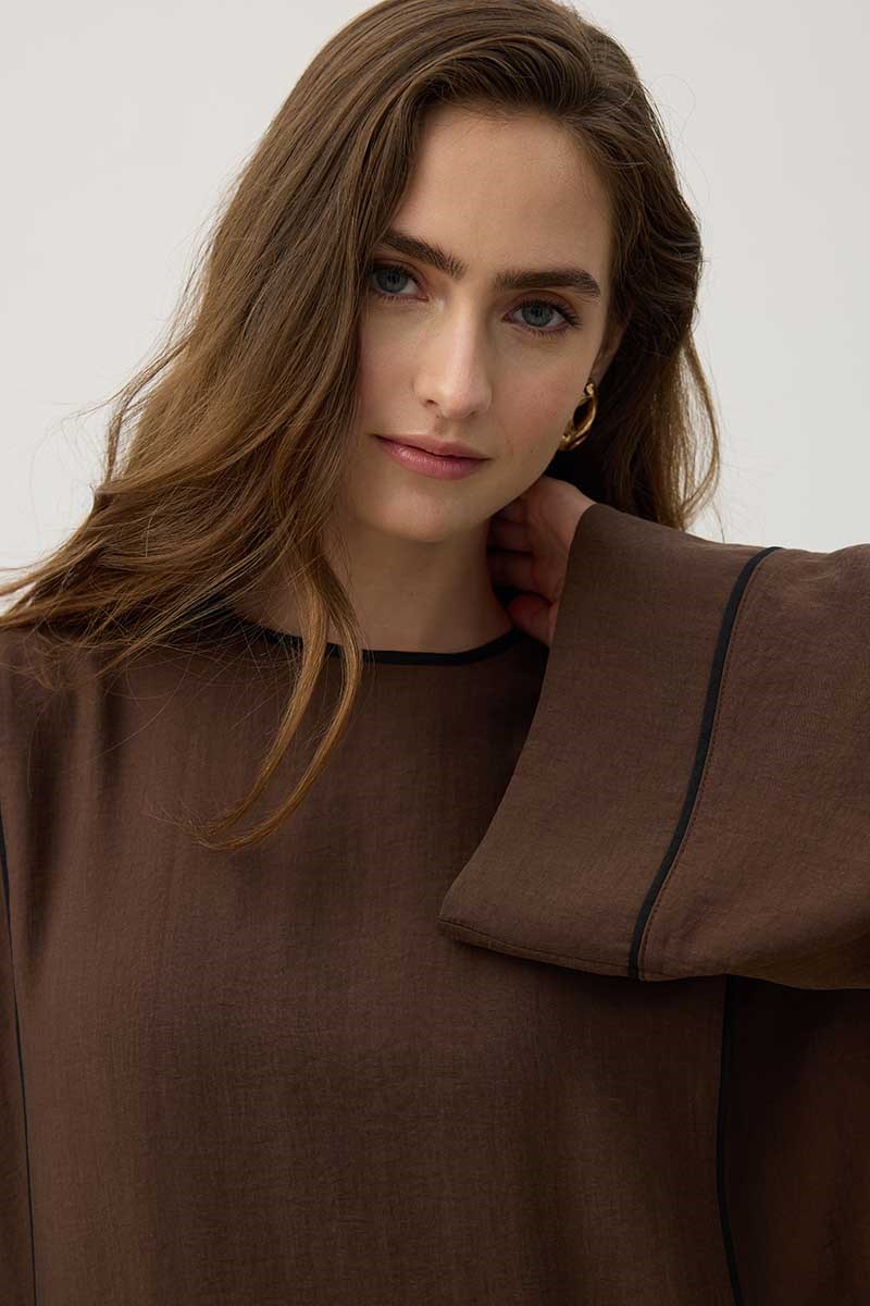 Kimono Kol Elbise Acı kahve