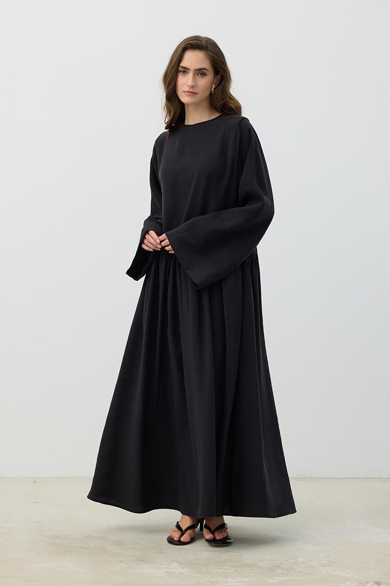 Kimono Kol Elbise Siyah