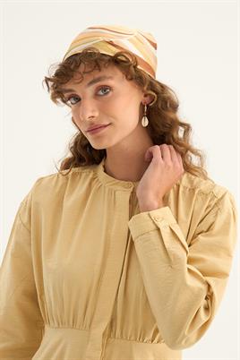 Kırışık Dokulu Elbise Sarı