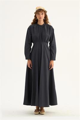 Kırışık Dokulu Elbise Antrasit