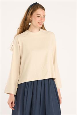 Kısa Bluz Bej