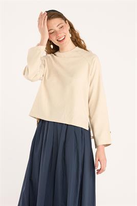 Kısa Bluz Bej