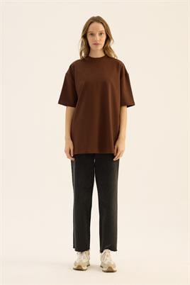 Kısa Kollu Tshirt Acı kahve