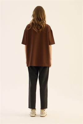 Kısa Kollu Tshirt Acı kahve