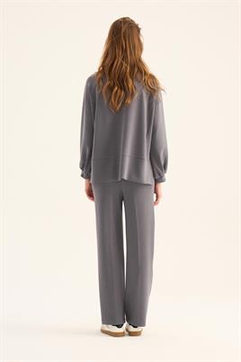 Kısa Modal Sweatshirt Koyu Gri