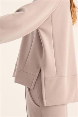 Kısa Modal Sweatshirt Vizon