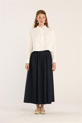 Kısa Poplin Gömlek Ekru