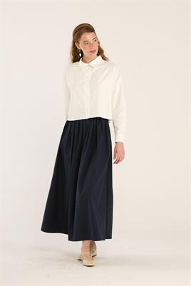 Kısa Poplin Gömlek Ekru