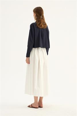 Kısa Poplin Gömlek Lacivert