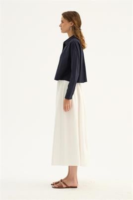 Kısa Poplin Gömlek Lacivert