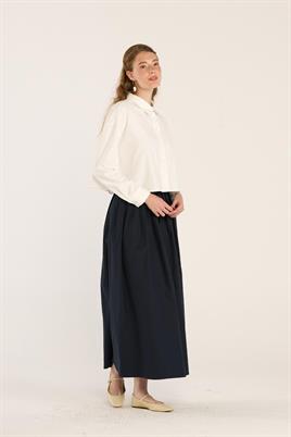 Kısa Poplin Gömlek Ekru