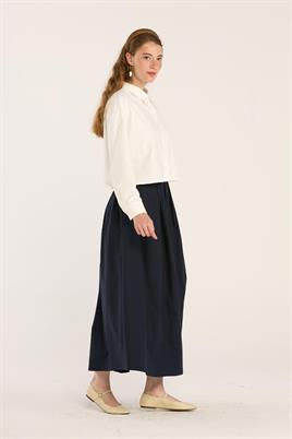 Kısa Poplin Gömlek Ekru