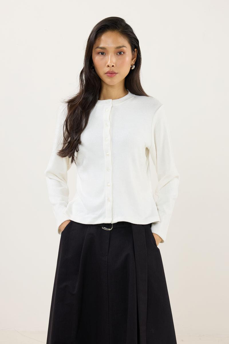 Kısa Triko Hırka Ekru