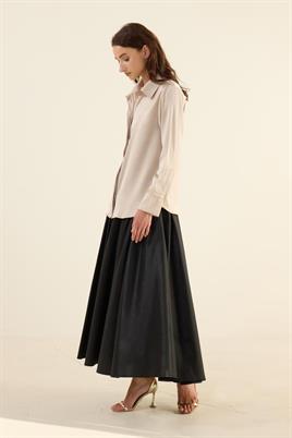 Klasik Saten Gömlek Bej