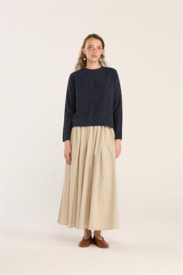 Klasik Tensel Bluz Lacivert