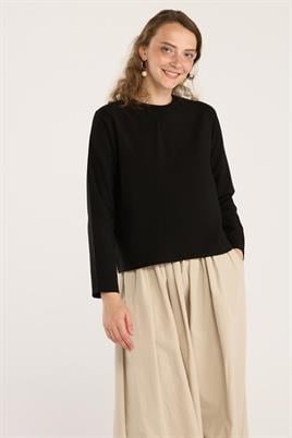 Klasik Tensel Bluz Siyah