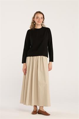 Klasik Tensel Bluz Siyah