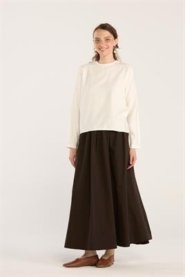 Klasik Tensel Bluz Ekru