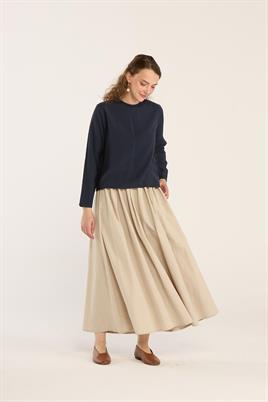 Klasik Tensel Bluz Lacivert