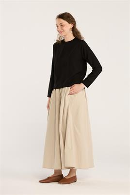 Klasik Tensel Bluz Siyah