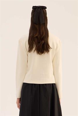 Klasik Triko Hırka Ekru